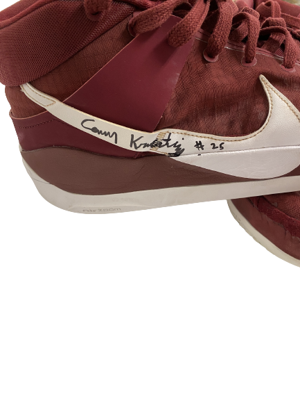 Cameron Krutwig Loyola Chicago Basketball Signed NCAA TOURNAMENT GAME WORN Shoes (Size 16)