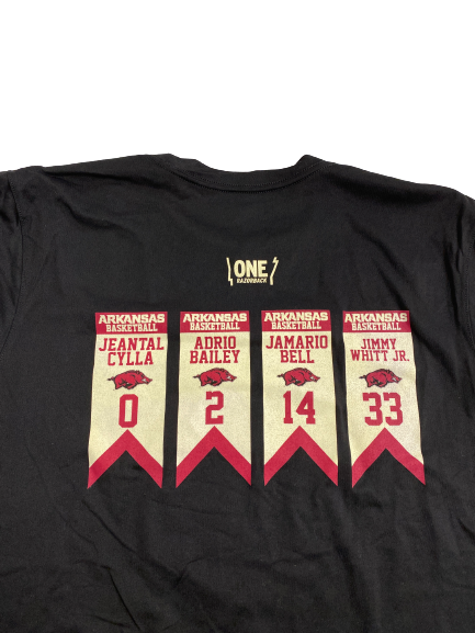 Kamani Johnson Arkansas Basketball Player-Exclusive Senior Night Pre-Game Warm-Up Shirt (Size XL)