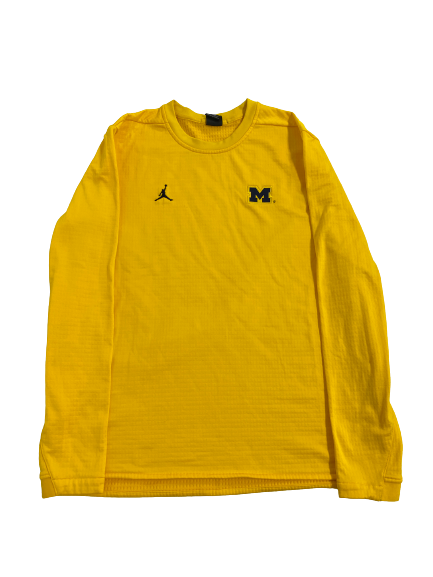 Emily Kiser Michigan Basketball Team-Issued Waffle Style Crewneck (Size L)