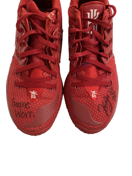 Kamani Johnson Arkansas Basketball Signed and Inscribed Game-Worn Shoes (Size 13)