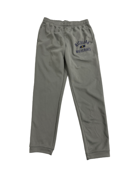 Emily Kiser Michigan Basketball Team-Issued Travel Sweatpants (Size LT)