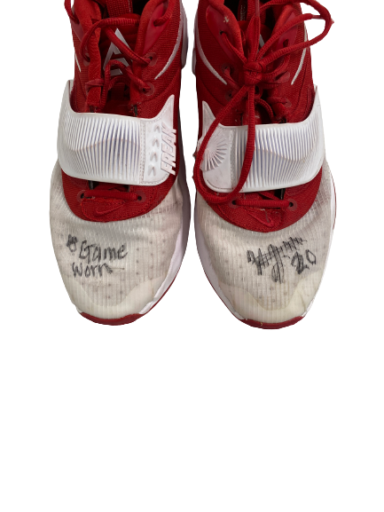Kamani Johnson Arkansas Basketball Signed and Inscribed Game-Worn Shoes (Size 12.5)