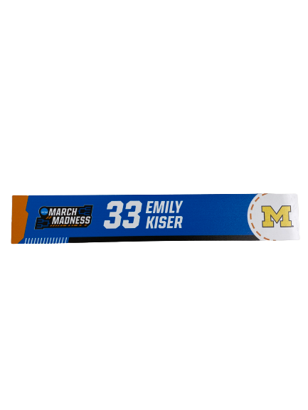 Emily Kiser Michigan Basketball March Madness Player-Exclusive Locker Room Name Plate