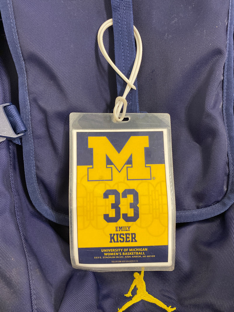 Emily Kiser Michigan Basketball Player-Exclusive Jordan Travel Backpack With Player Tag