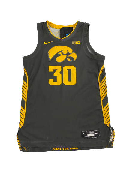 Connor McCaffery Iowa Basketball 2019-2020 Season Signed And Inscribed Game-Worn Jersey (Size 46)