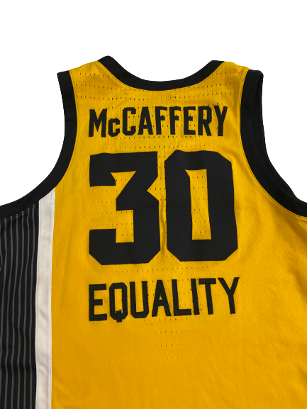 Connor McCaffery Iowa Basketball 2019-2020 Season Game-Worn GOLD SCRIPT Jersey (Size 46)