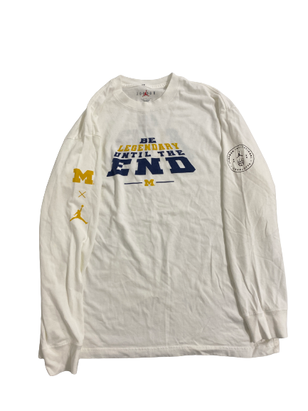 Emily Kiser Michigan Basketball Player-Exclusive Jordan Invitational Long Sleeve Shirt (Size L)