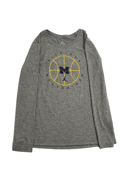 Emily Kiser Michigan Basketball Team-Issued Long Sleeve Shirt (Size Women&