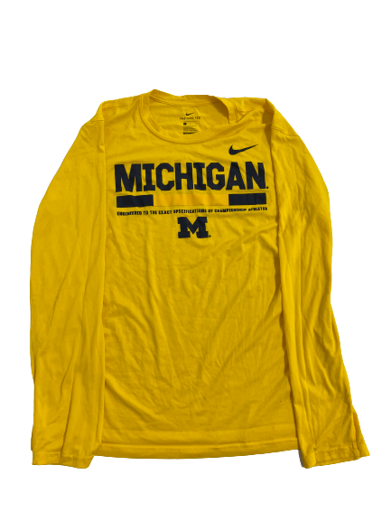 Emily Kiser Michigan Basketball Team-Issued Long Sleeve Shirt (Size L)