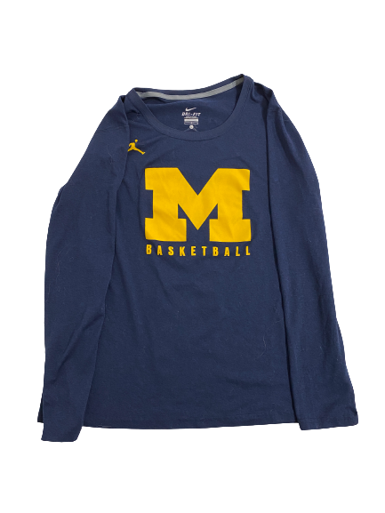 Emily Kiser Michigan Basketball Team-Issued Long Sleeve Shirt (Size Women&