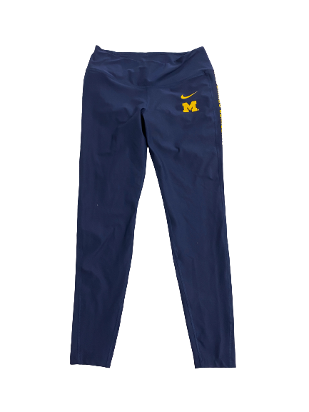 Emily Kiser Michigan Basketball Team-Issued Leggings (Size Women&
