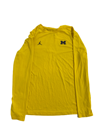 Emily Kiser Michigan Basketball Team-Issued Long Sleeve Shirt (Size L)