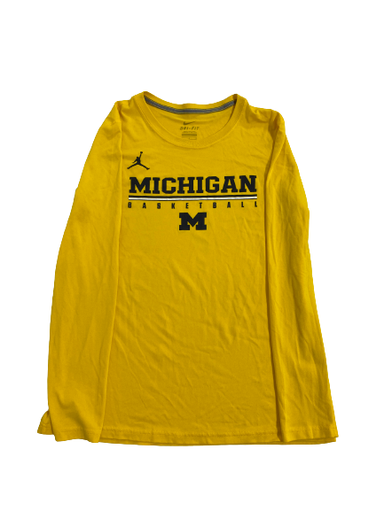 Emily Kiser Michigan Basketball Team-Issued Long Sleeve Shirt (Size Women&