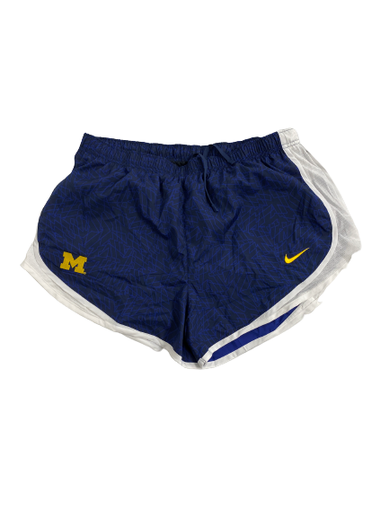 Emily Kiser Michigan Basketball Team-Issued Shorts (Size Women&
