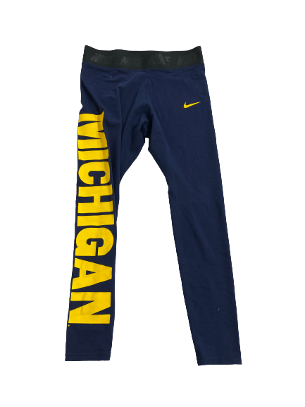Emily Kiser Michigan Basketball Team-Issued Leggings (Size Women&