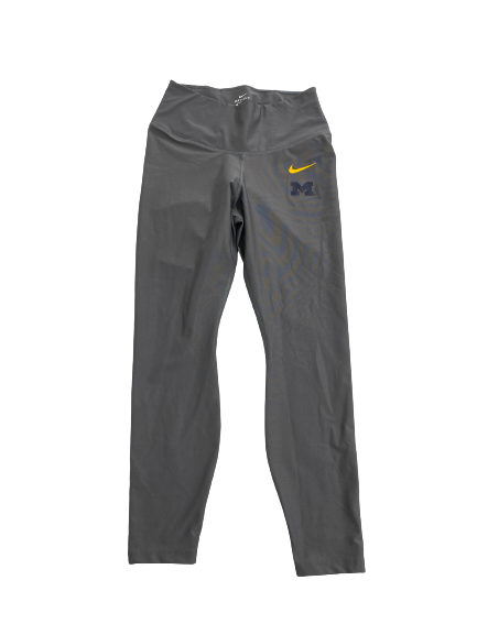 Emily Kiser Michigan Basketball Team-Issued Leggings (Size Women&