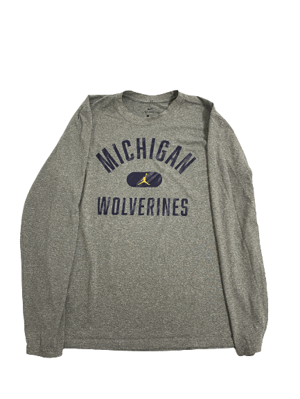 Emily Kiser Michigan Basketball Team-Issued Long Sleeve Shirt (Size L)