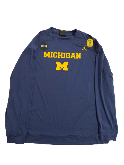 Emily Kiser Michigan Basketball Player-Exclusive Pre-Game Warm-Up Shooting Shirt with Patch (Size XL)
