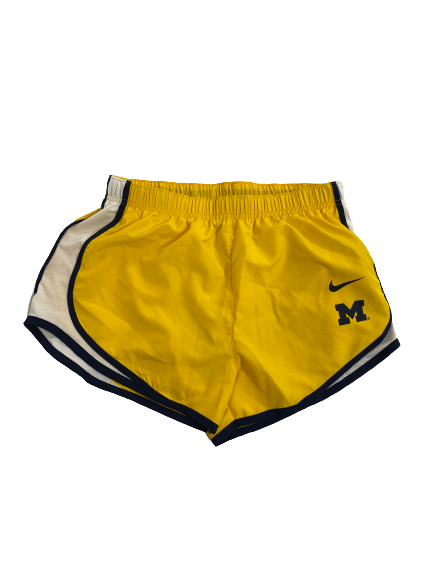 Emily Kiser Michigan Basketball Team-Issued Shorts (Size Women&