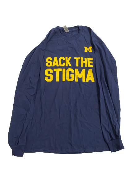 Emily Kiser Michigan Basketball "Sack The Stigma" Long Sleeve Shirt (Size L)