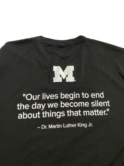 Emily Kiser Michigan Basketball Team-Issued MLK Day Long Sleeve Shirt (Size L)