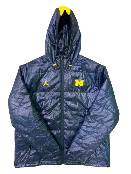 Tray Jackson Michigan Basketball Player Exclusive PREMIUM Winter Bubble Jacket (Size L)