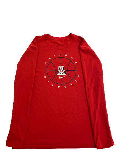 Jordan Mains Arizona Basketball Team-Issued Long Sleeve Shirt (Size L)