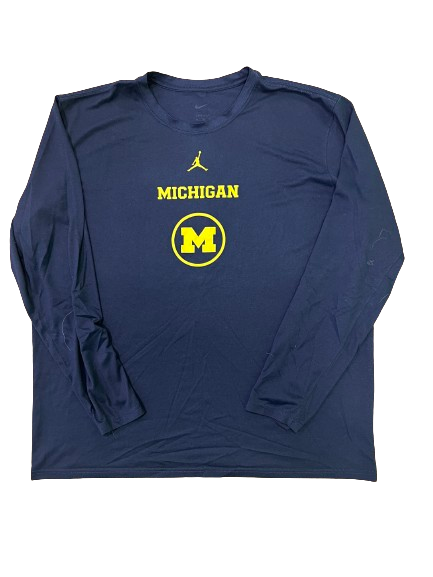 Tray Jackson Michigan Basketball Team Issued Long Sleeve Shirt (Size XXL)