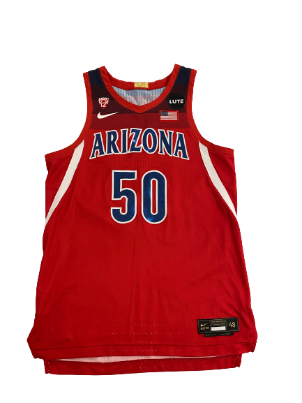 Jordan Mains Arizona Basketball 2020-2021 Season Game Jersey (Size 48)