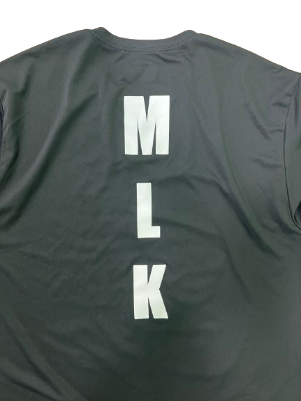 Tray Jackson Michigan Basketball Player Exclusive 2024 "MLK Day" Pre-Game Warm-Up Long Sleeve Shooting Shirt with 