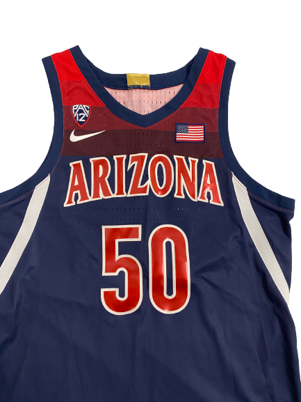 Jordan Mains Arizona Basketball 2021-2022 Season Game Jersey (Size 48)