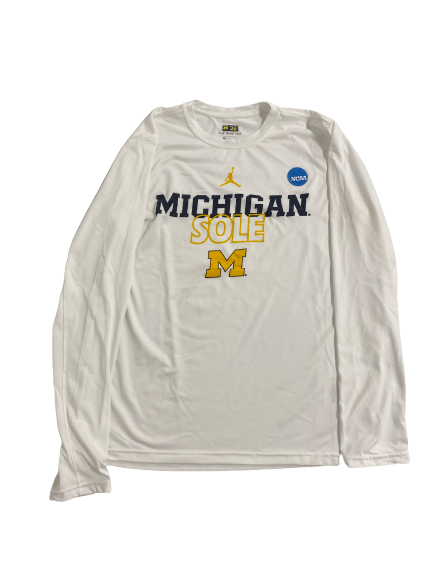 Leigha Brown Michigan Basketball Player-Exclusive Pre-Game Shooting Shirt With NCAA Patch (Size M)