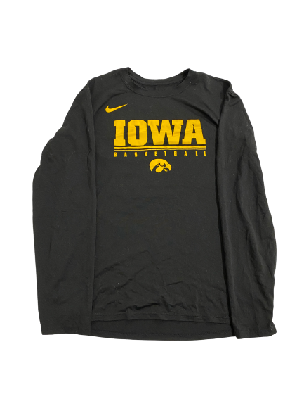 Austin Ash Iowa Basketball Team-Issued Long Sleeve Shirt (Size L)