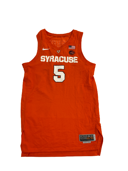 Jalen Carey Syracuse Basketball 2018-2019 Season Game-Worn Jersey (Size 46)