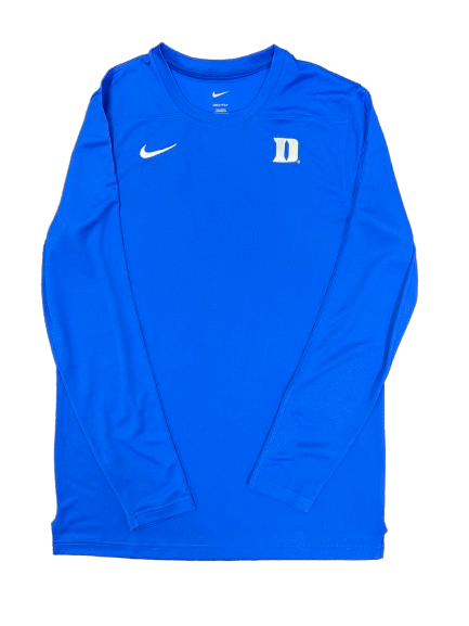 Jaden Schutt Duke Basketball Team Issued Long Sleeve Shirt (Size LT)