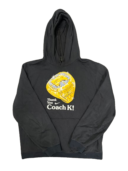 Jaden Schutt Duke Basketball Player Exclusive "THANK YOU COACH K!" Hoodie (Size XL)