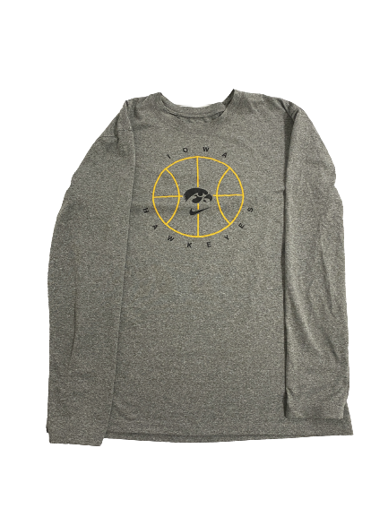 Austin Ash Iowa Basketball Team-Issued Long Sleeve Shirt (Size L)