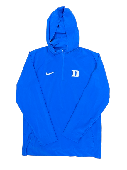Jaden Schutt Duke Basketball Team Issued Quarter-Zip Jacket with Pack-Away Hood (Size LT)