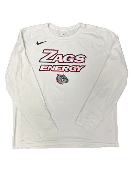 Anton Watson Gonzaga Basketball Team Issued "ZAGS ENERGY" Pre-Game Warm-Up Long Sleeve Shirt (Size XL)