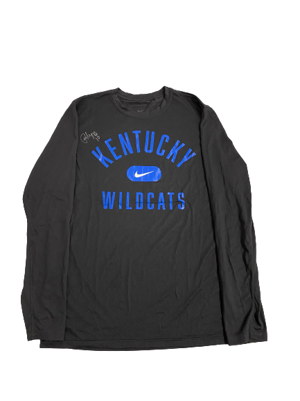 Rhyne Howard Kentucky Basketball Signed Team Issued Long Sleeve Shirt (Size M)
