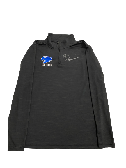 Rhyne Howard Kentucky Basketball Signed Team Issued Quarter-Zip Pullover (Size MT)
