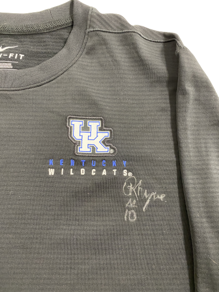 Rhyne Howard Kentucky Basketball Signed Team Issued Waffle Style Crewneck Pullover (Size MT)