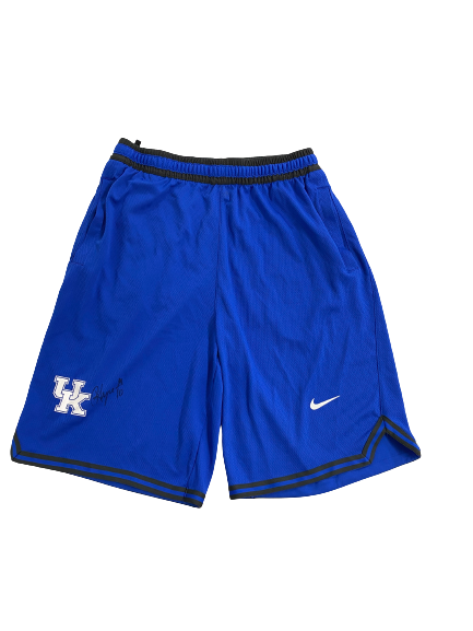 Rhyne Howard Kentucky Basketball Signed Team Issued Premium Mesh Shorts (Size LT)