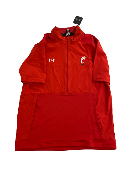 Landers Nolley II Cincinnati Basketball Player-Exclusive Short Sleeve Quarter-Zip Pullover (Size L) - New with Tags