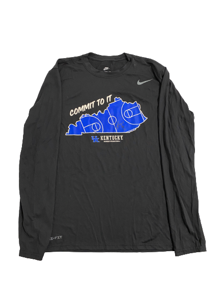 Rhyne Howard Kentucky Basketball Team Issued Signed Long Sleeve Shirt (Size M)