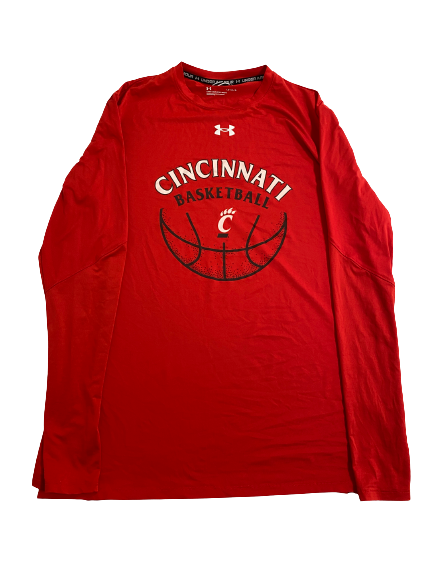 Landers Nolley II Cincinnati Basketball Team-Issued Pre-Game Warm-Up Long Sleeve Shirt (Size L)