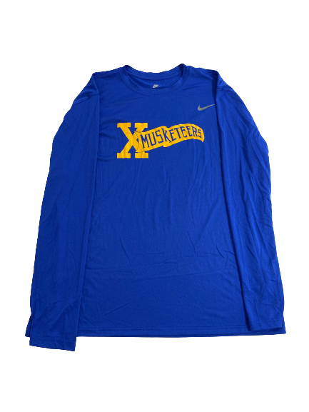 Jack Nunge Xavier Basketball Player-Exclusive Retro Long Sleeve Shirt (Size XXL)