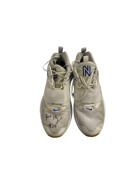 Jack Nunge Xavier Basketball Signed And Inscribed Game-Worn Shoes - Custom "JN" On Tongue" (Size 16)