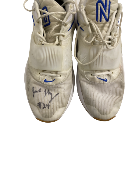 Jack Nunge Xavier Basketball Signed And Inscribed Game-Worn Shoes - Custom "JN" On Tongue" (Size 16)