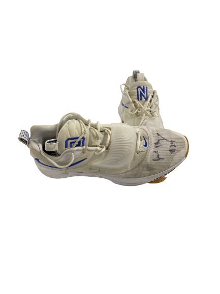 Jack Nunge Xavier Basketball Signed And Inscribed Game-Worn Shoes - Custom "JN" On Tongue" (Size 16)